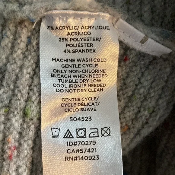 LOFT small sweater gray cowl neck ribbed - Picture 12 of 12